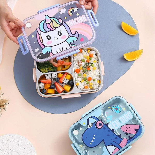 🦄Unicorn Stainless Steel 3-Compartment Lunch Box (900ml)
