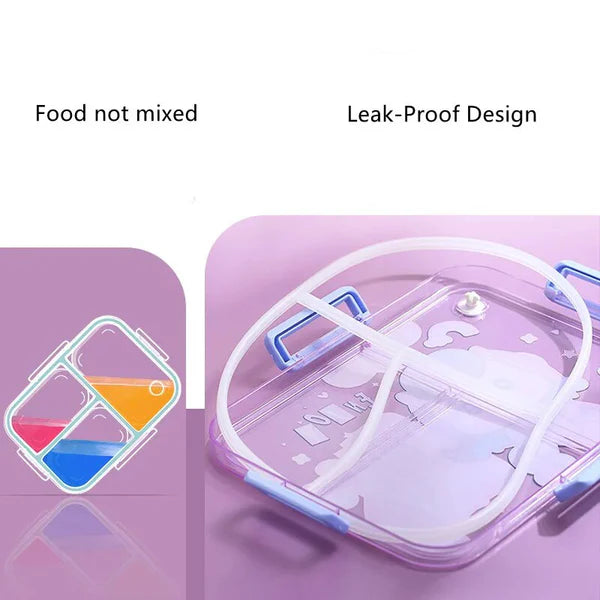 🦄Unicorn Stainless Steel 3-Compartment Lunch Box (900ml)