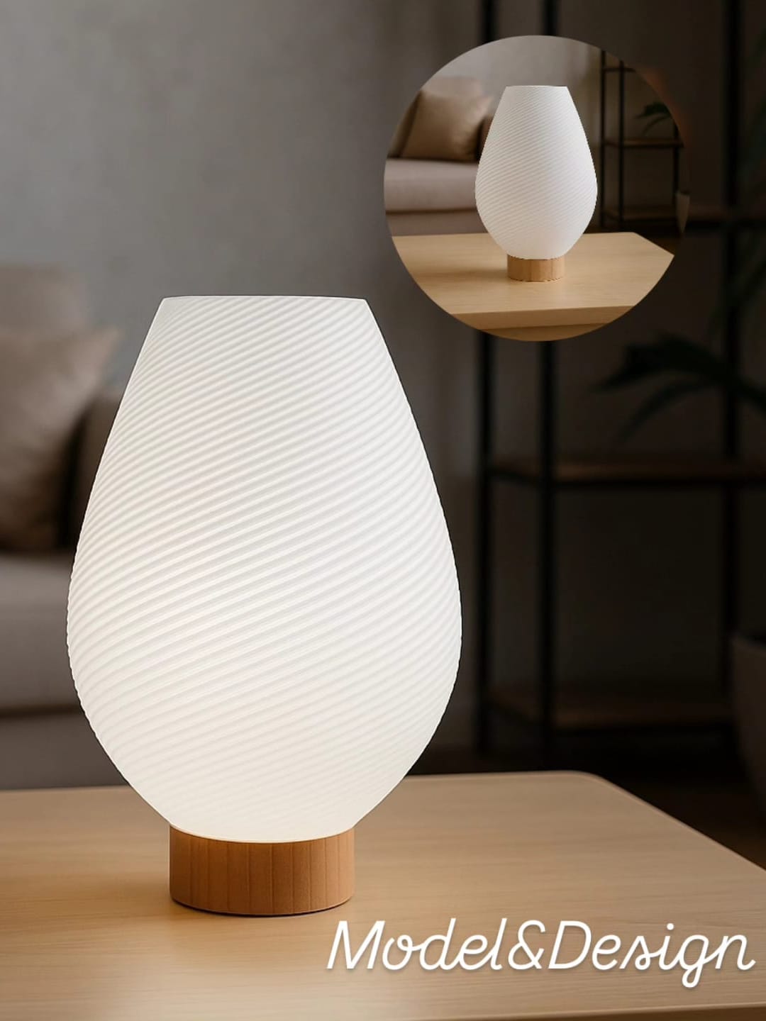 ✨Scandi Glow Wooden Base Lamp