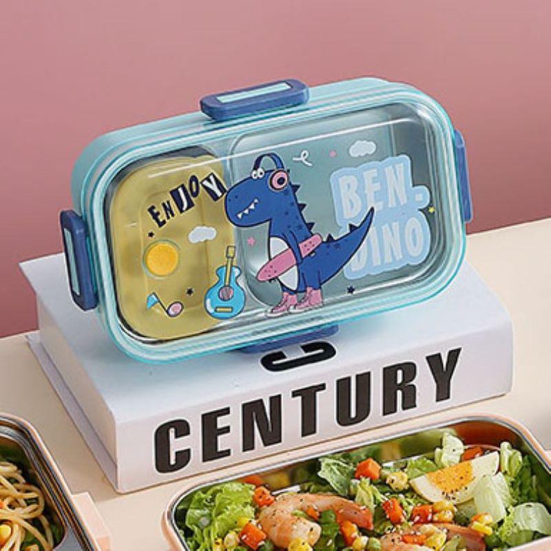 🐱‍🐉Dino Stainless Steel Insulated 2 compartment Lunch box
